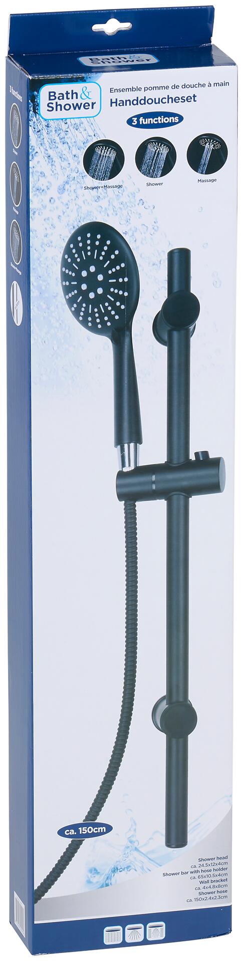 Duscharmatur schwarz B/H/T: ca. 16x71x13 cm