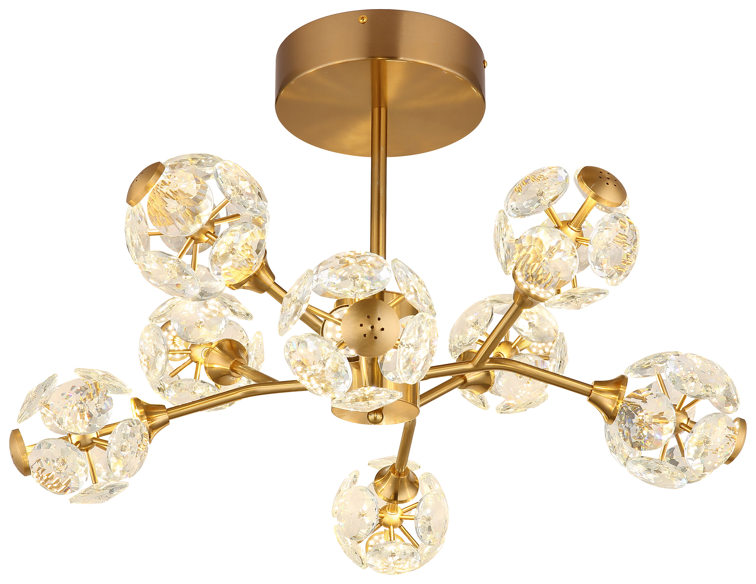 GLOBO Deckenleuchte gold klar Metall H/D: ca. 38x65 cm 1 Brennstellen