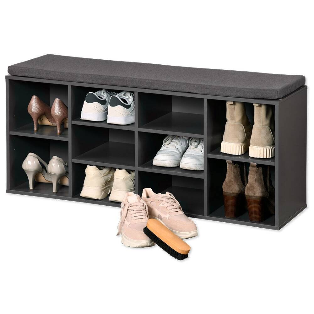 Kesper Schuhregal grau Spanplatte B/H/T: ca. 103,5x48x29,5 cm Kesper Schuhregal grau Spanplatte B/H/T: ca. 103,5x48x29,5 cm
