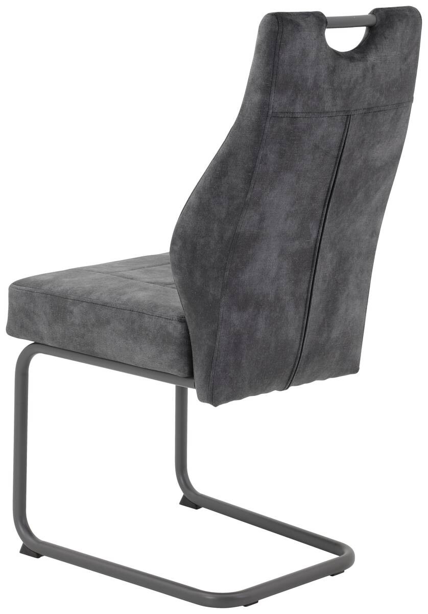 Schwingstuhl Linda 2er Set anthrazit Vintage Microfaser B/H/T: ca. 47x99x61 cm