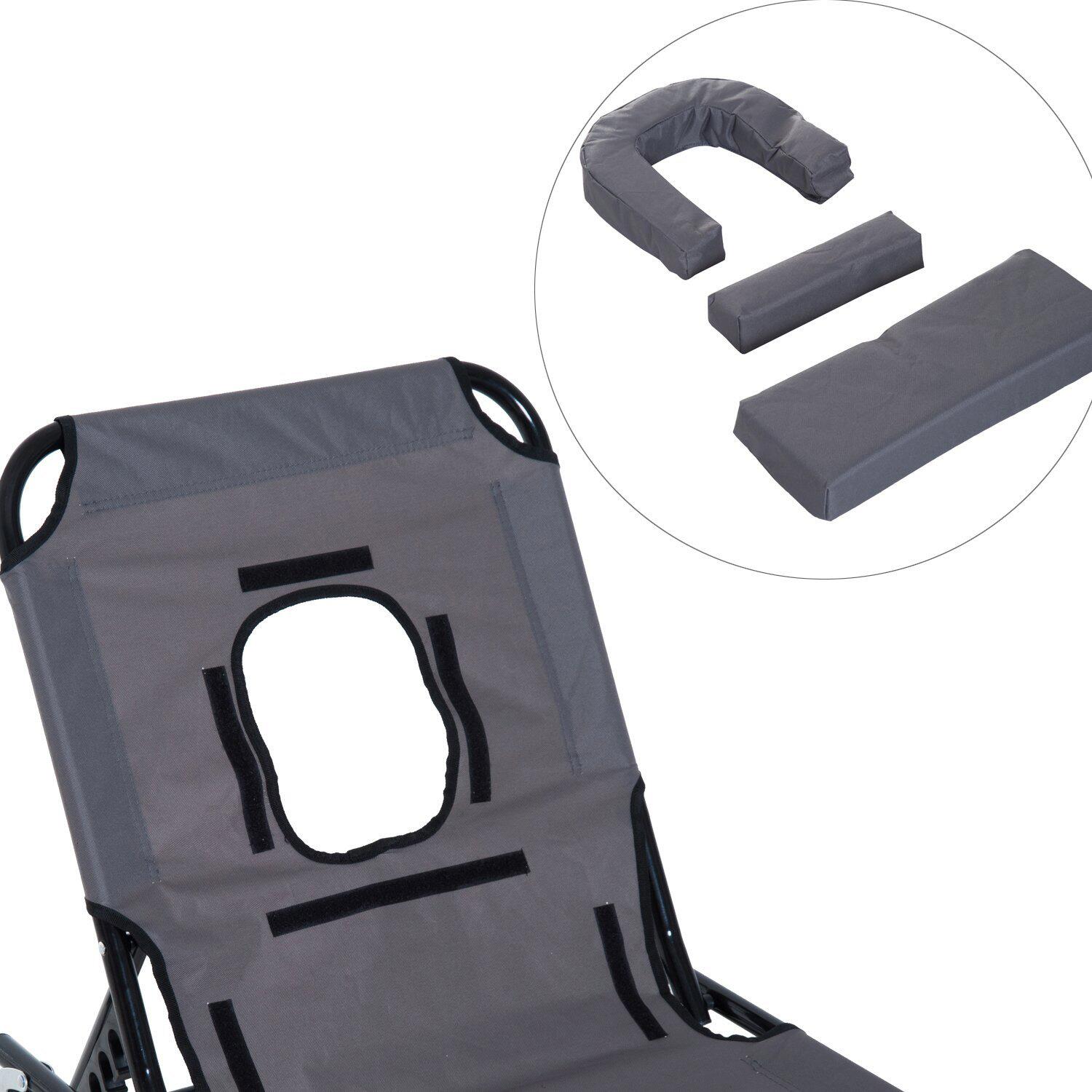 Outsunny Gartenliege grau Metall B/H/L: ca. 56x28x190 cm