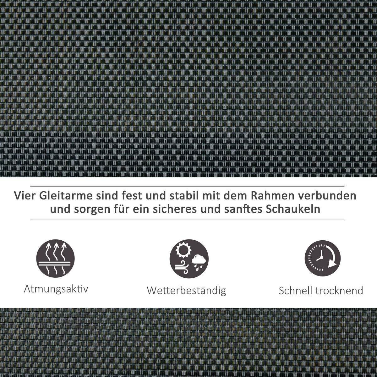 Outsunny Schaukelbank schwarz Metall B/H/L: ca. 75x85x151 cm