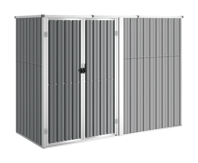 vidaXL Geräteschuppen grau B/H/T: ca. 225x161x89 cm