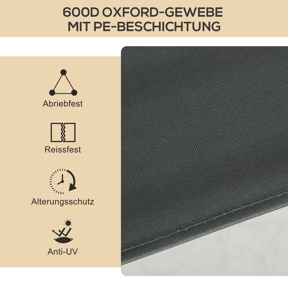 Outsunny Campinstuhl 2er Set dunkelgrau Stoff B/H/L: ca. 59x78x54 cm