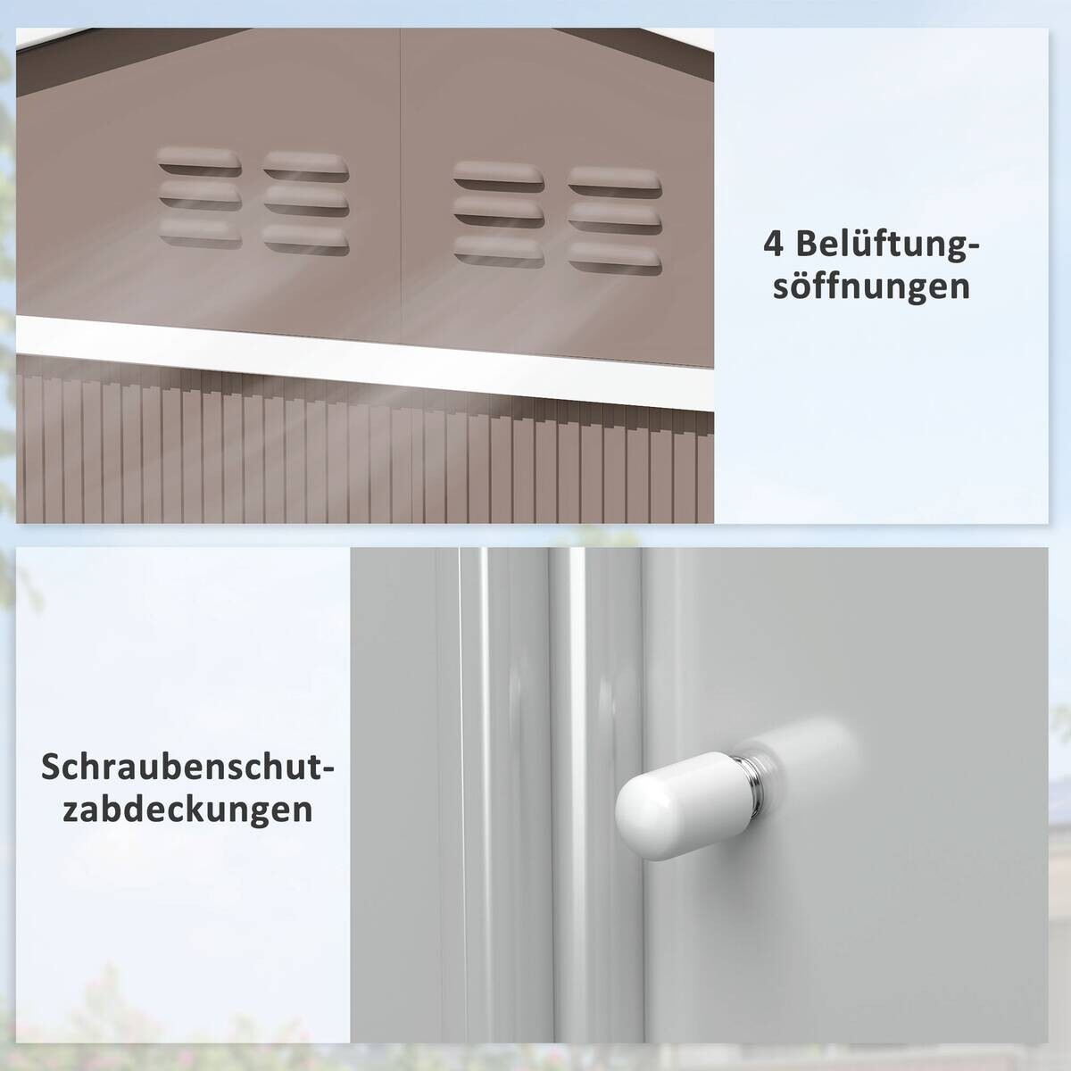 Outsunny Gartenhaus hellgrau B/H/L: ca. 195x192x277 cm