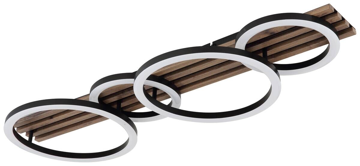 GLOBO Deckenleuchte mattschwarz Opal Metall MDF B/H: ca. 86x9,5 cm 1 Brennstellen