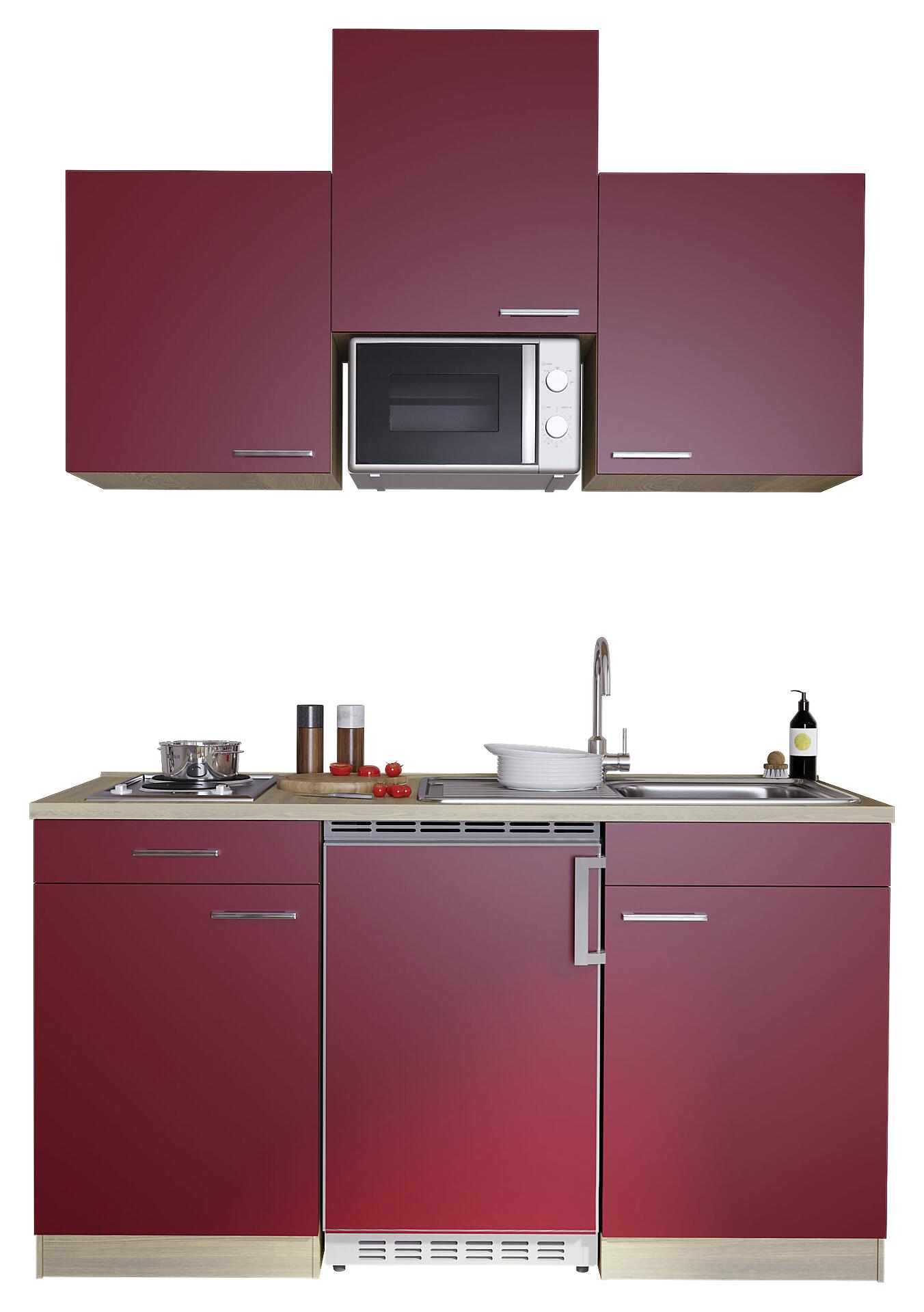 Respekta Singleküche Economy rot matt B/H/T: ca. 150x200x60 cm