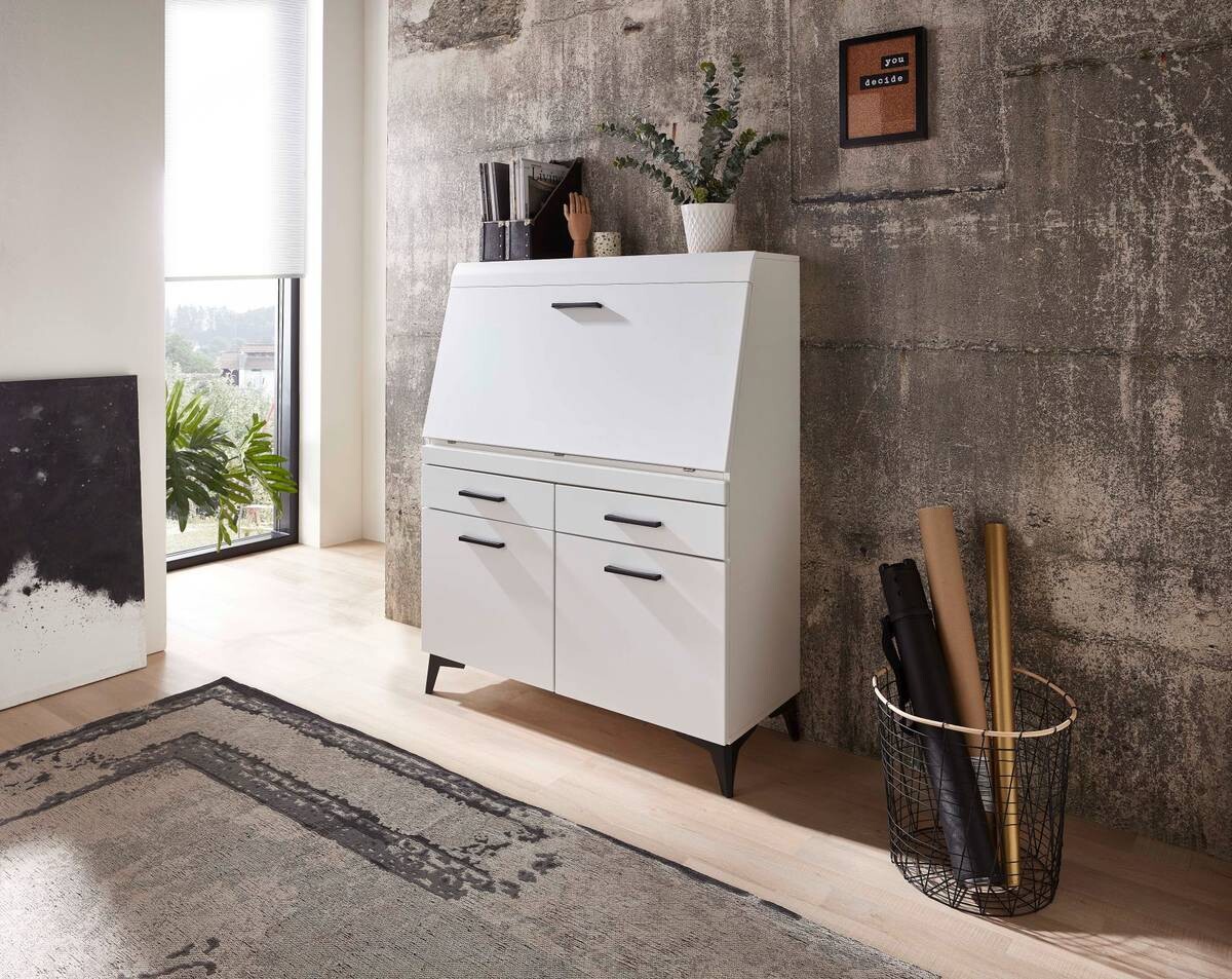 Sekretär Secret weiß matt B/H/T: ca. 98x124x42 cm