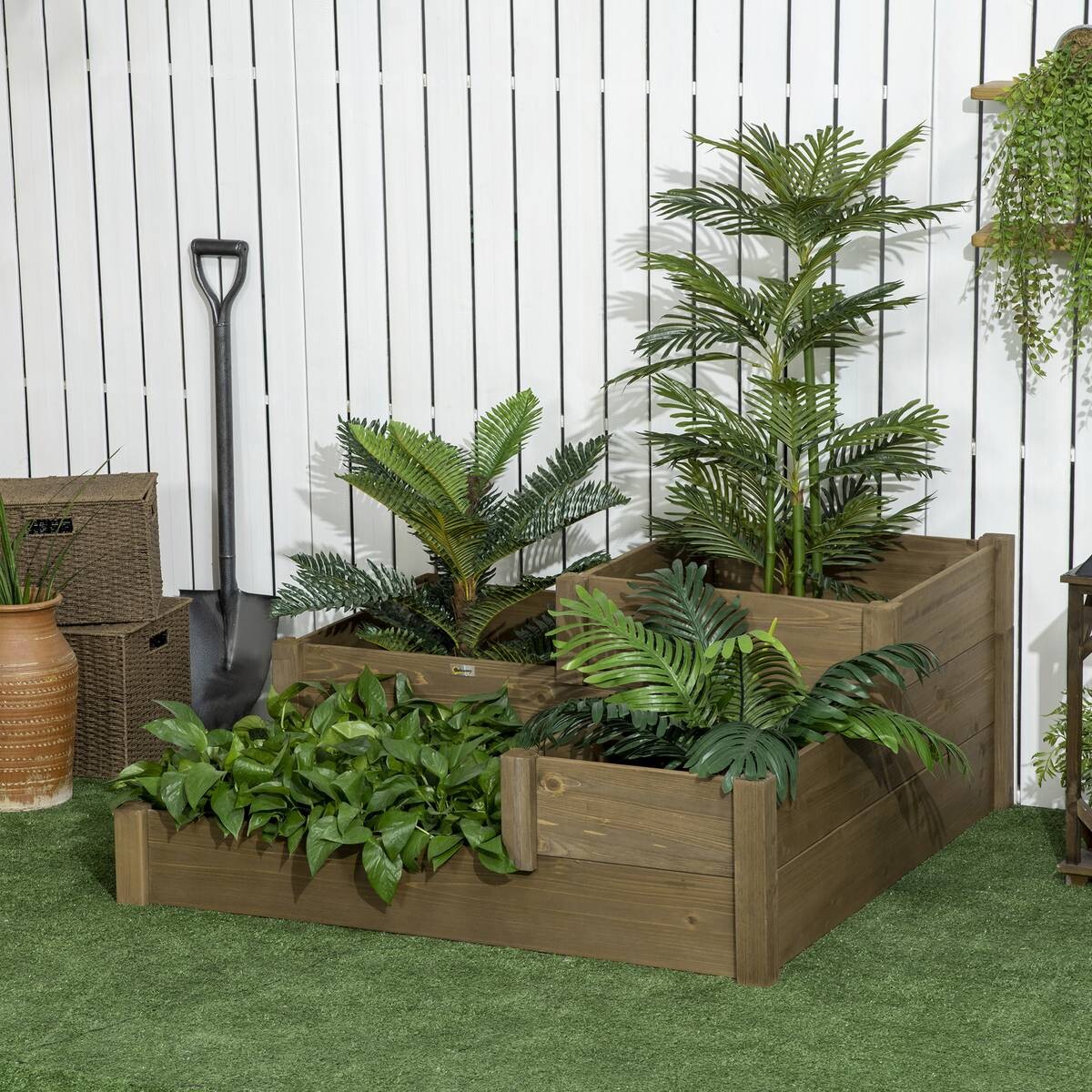 Outsunny Hochbeet braun B/H/L: ca. 122x51x122 cm