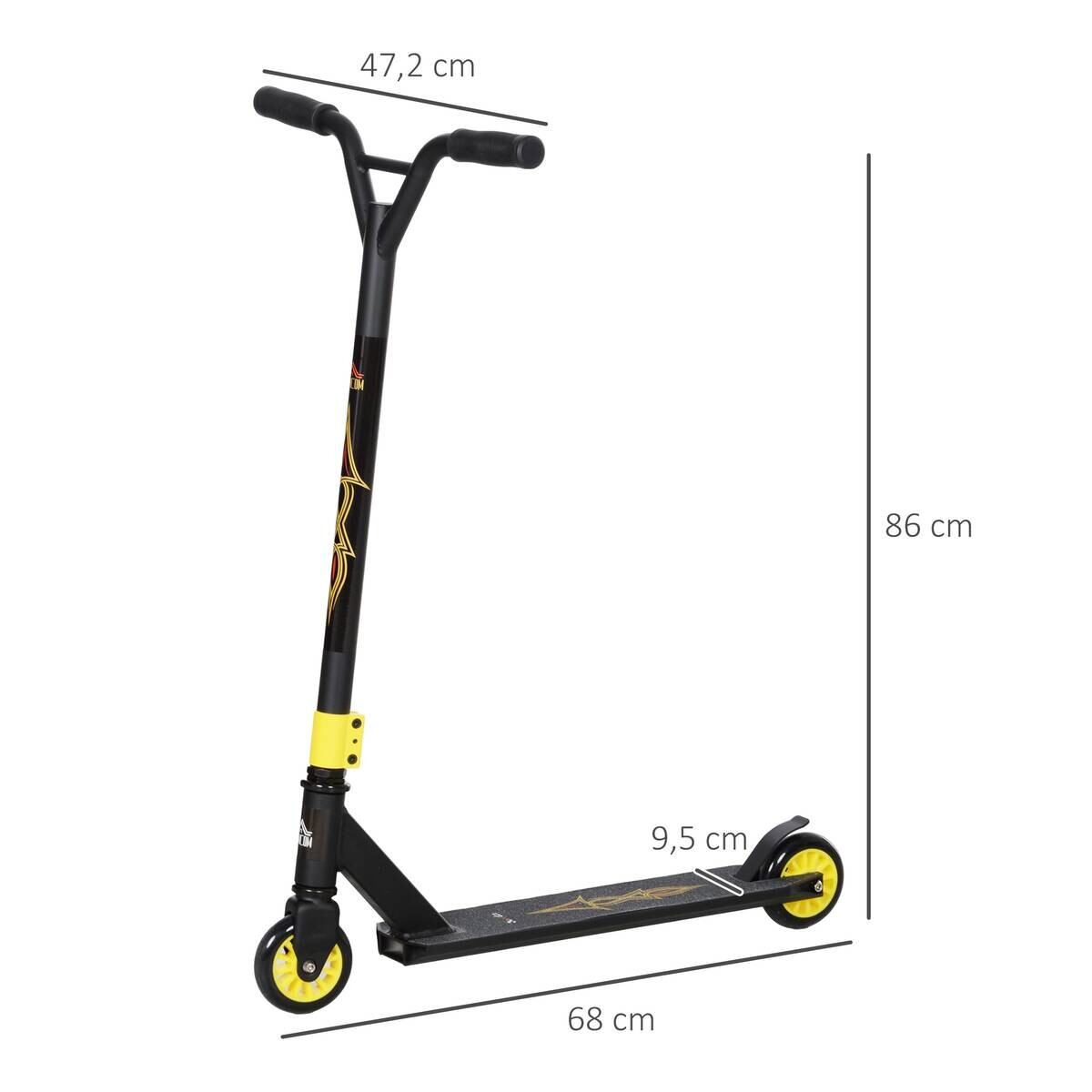 HOMCOM Stuntscooter gold B/H/L: ca. 47,2x86x68 cm