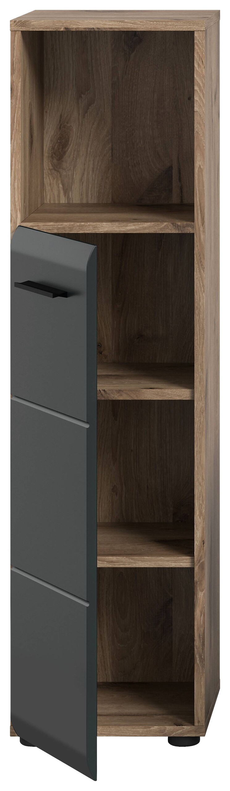 Schrank Ice Nox Oak Nachbildung schwarz matt B/H/T: ca. 30x110x30 cm