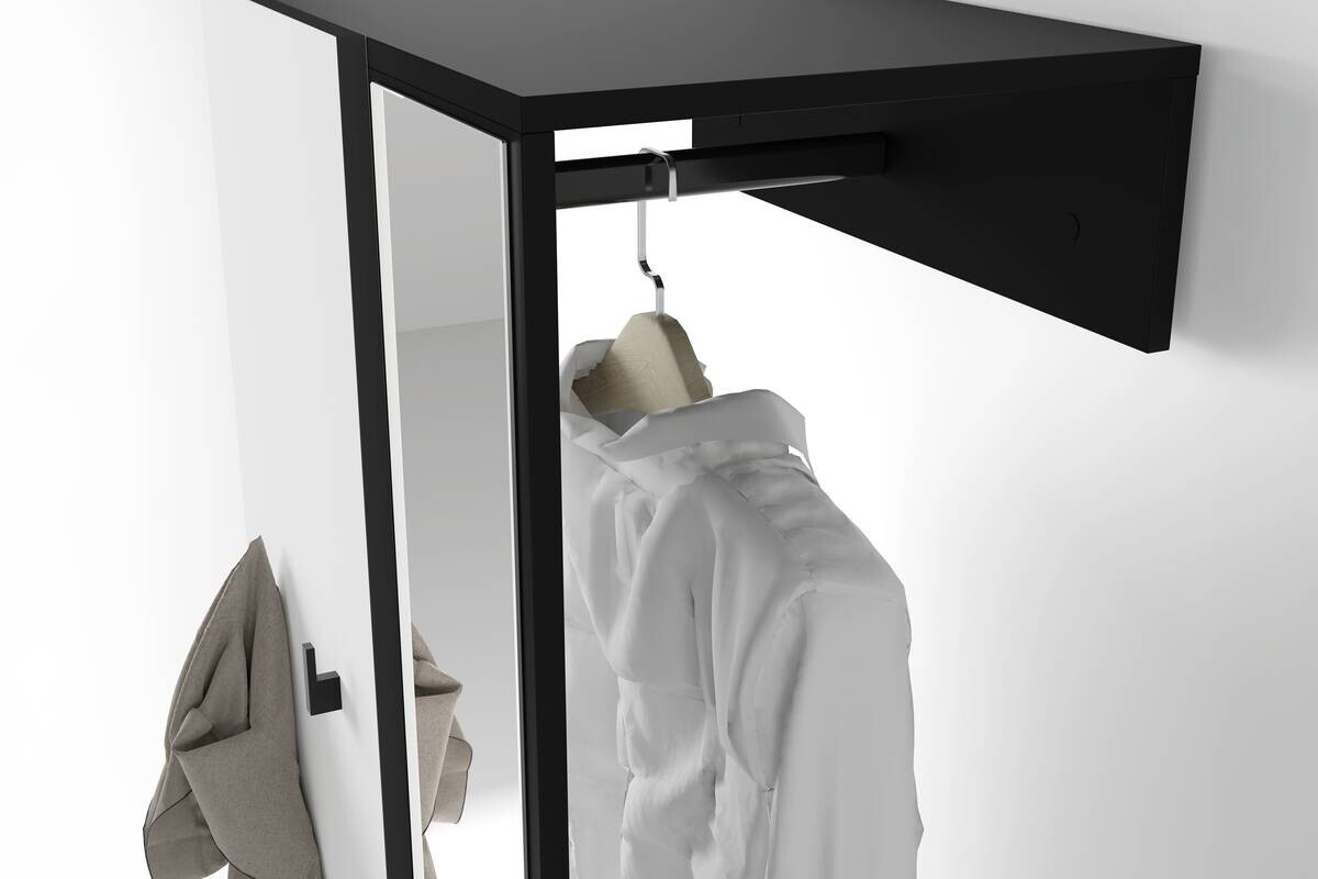 Garderobenset ANDORRA schwarz weiß B/H/T: ca. 55x187,5x40,5 cm