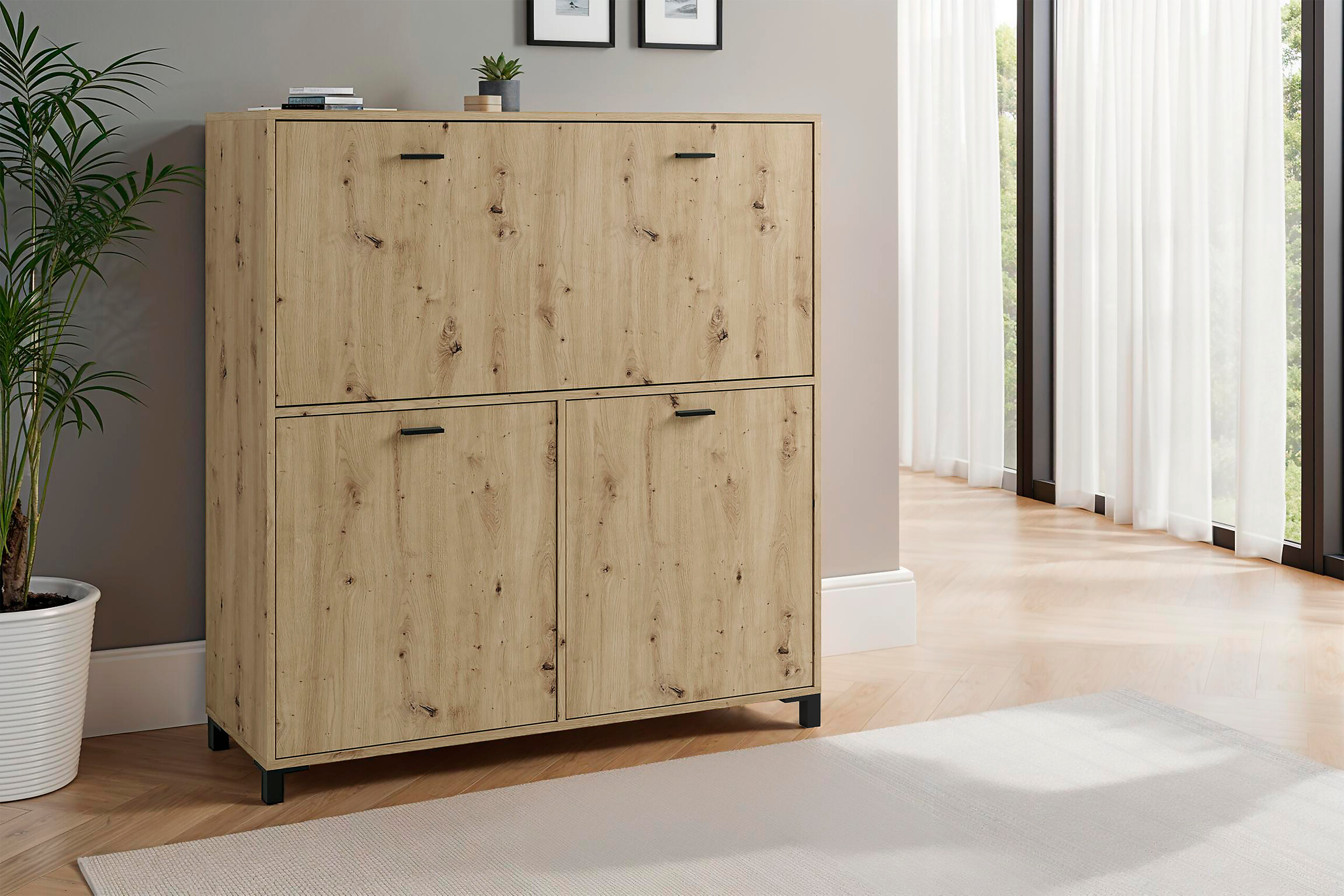 Sekretär MONTANA Eiche schwarz B/H/T: ca. 120x127x40 cm