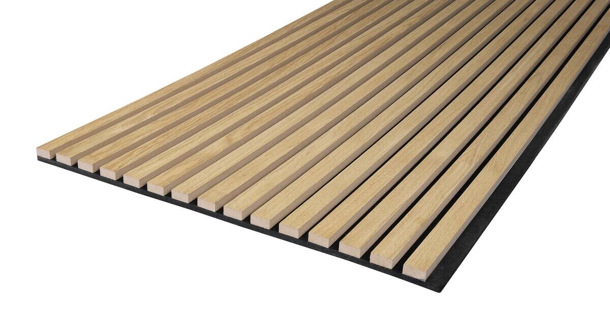 Akustikpaneel Eiche natur L/B/H: ca. 1,9x56,1x119 cm pro Stück