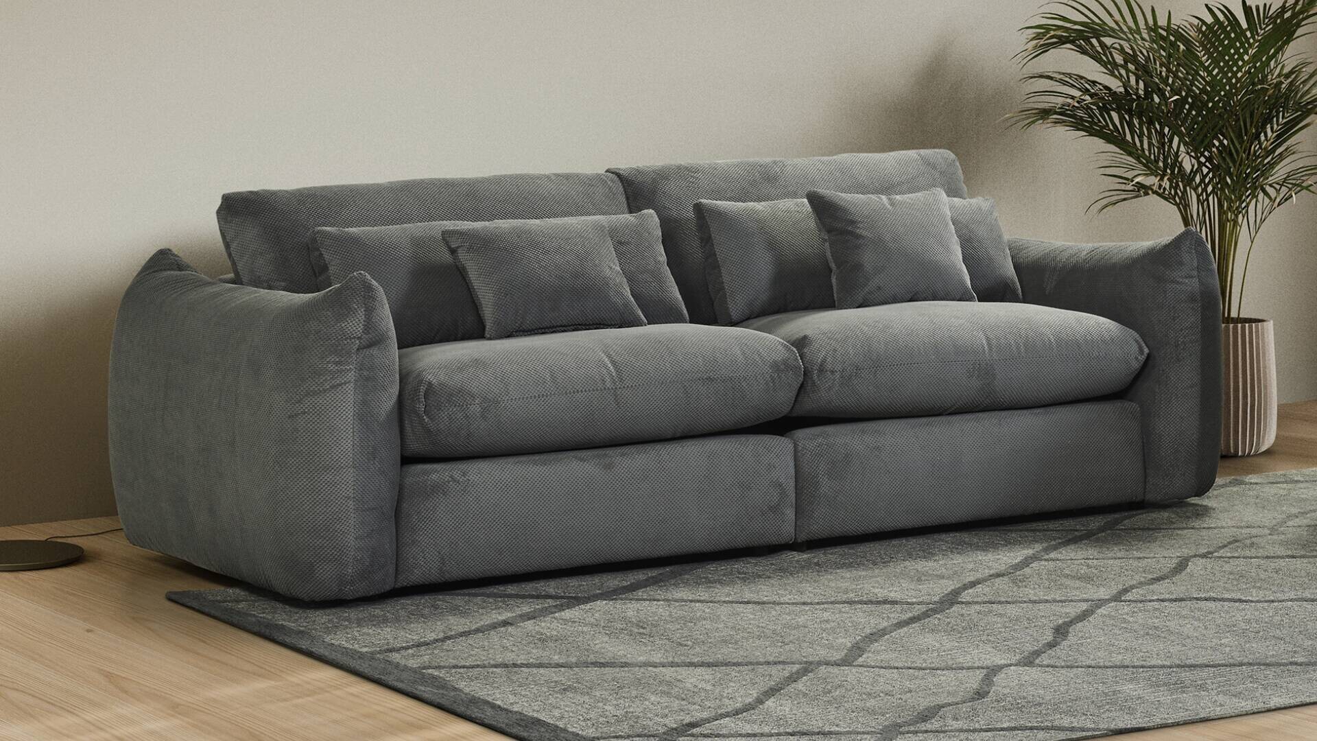 Big Sofa Glenn grau Microfaser B/H/T: ca. 259x87x124 cm