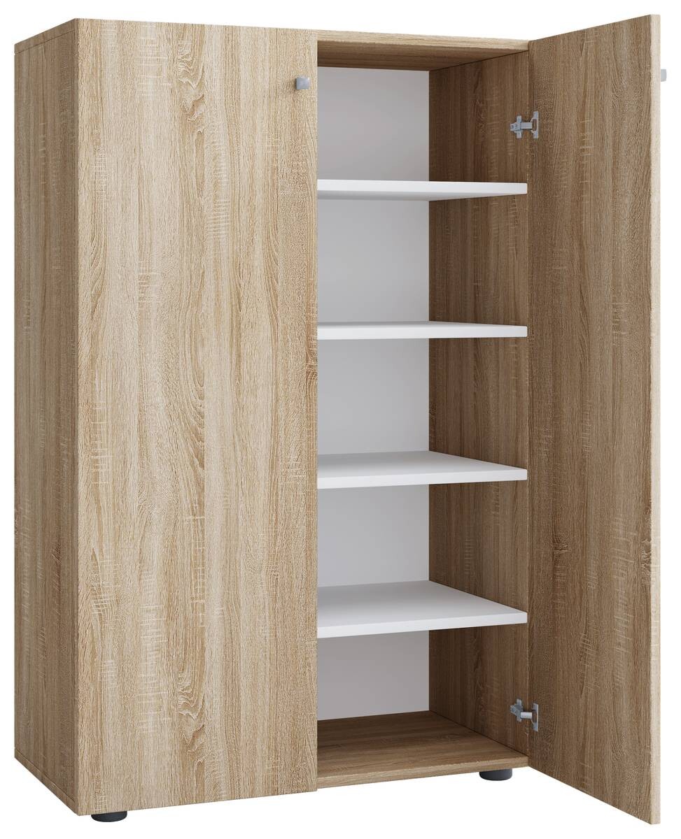 Schuhschrank Lona Eiche Sonoma Nachbildung weiß B/H/T: ca. 70x110x39 cm