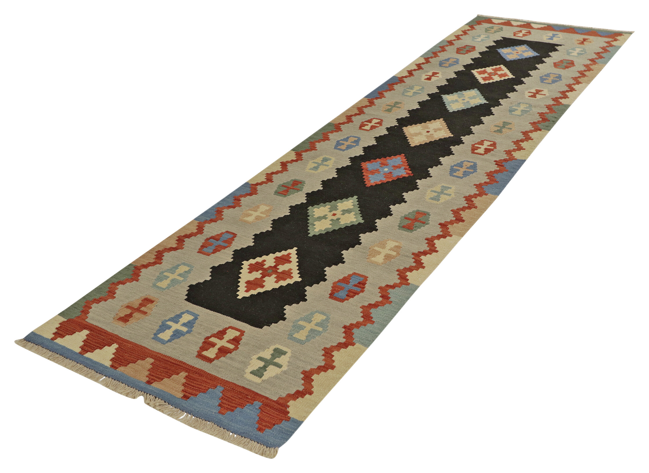 PersaTepp Teppich Kelim Gashgai bunt B/H/L: ca. 85x1x306 cm