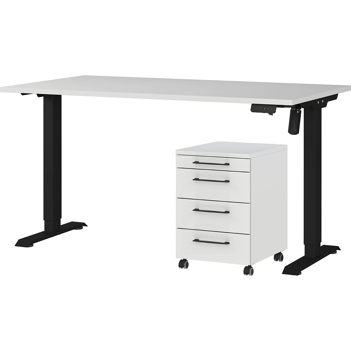 Büro-Sets 9749-581 Lichtgrau schwarz B/H/T: ca. 197x119x80 cm Büro-Sets 9749-581 Lichtgrau schwarz B/H/T: ca. 197x119x80 cm