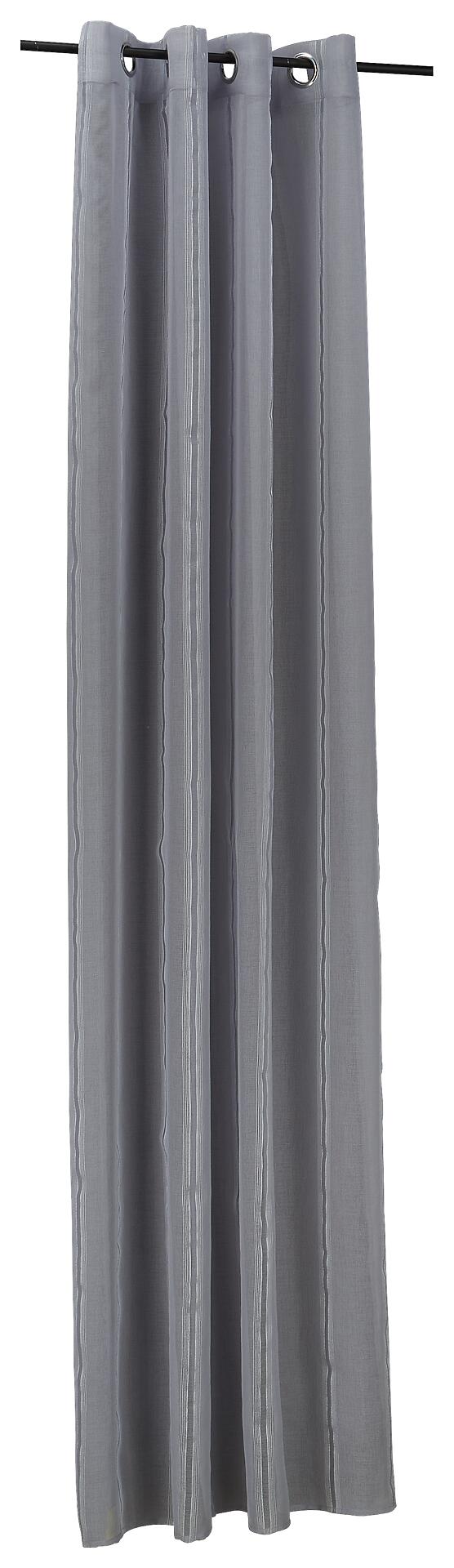 Ösenvorhang Lucy silber B/L: ca. 140x245 cm