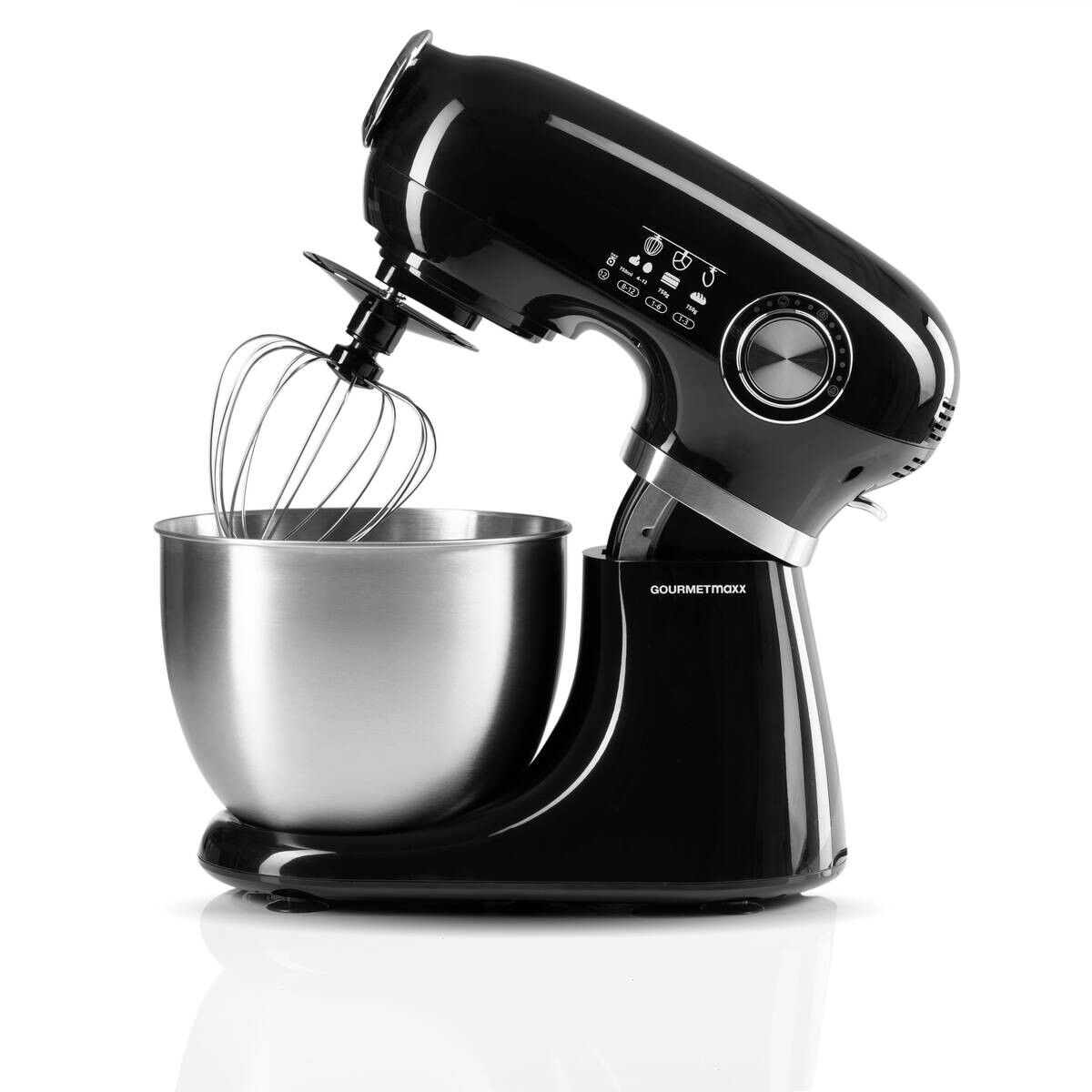 GOURMETmaxx Küchenmaschine schwarz Edelstahl B/H/L: ca. 26x38x41 cm