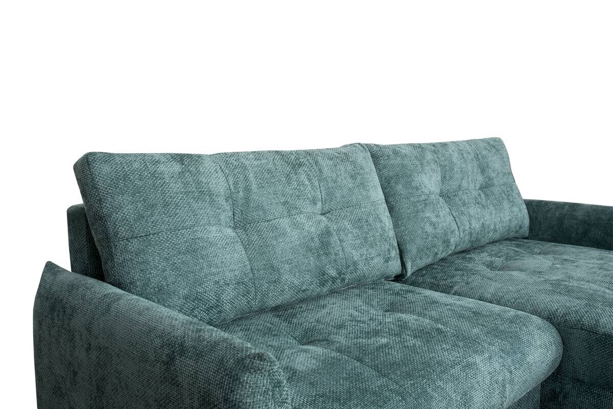 Ecksofa mit Bettfunktion und Bettkasten lagunen blau Microfaser B/H/T: ca. 221x94x142 cm