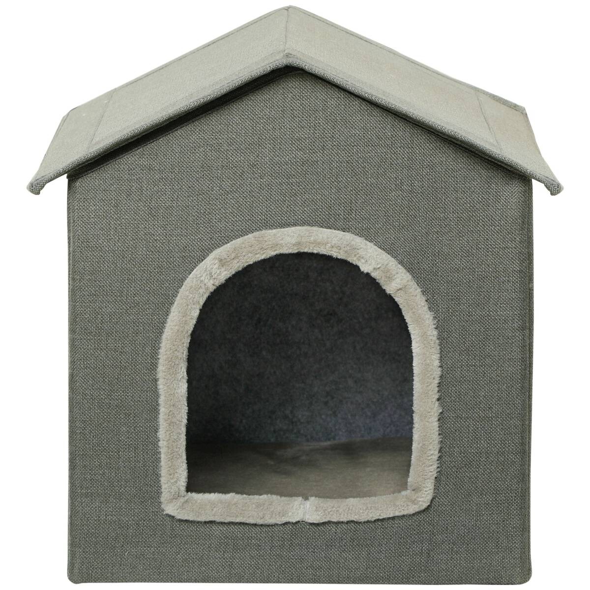 PawHut Katzenhaus grau PVC B/H/L: ca. 43,5x40,5x39 cm