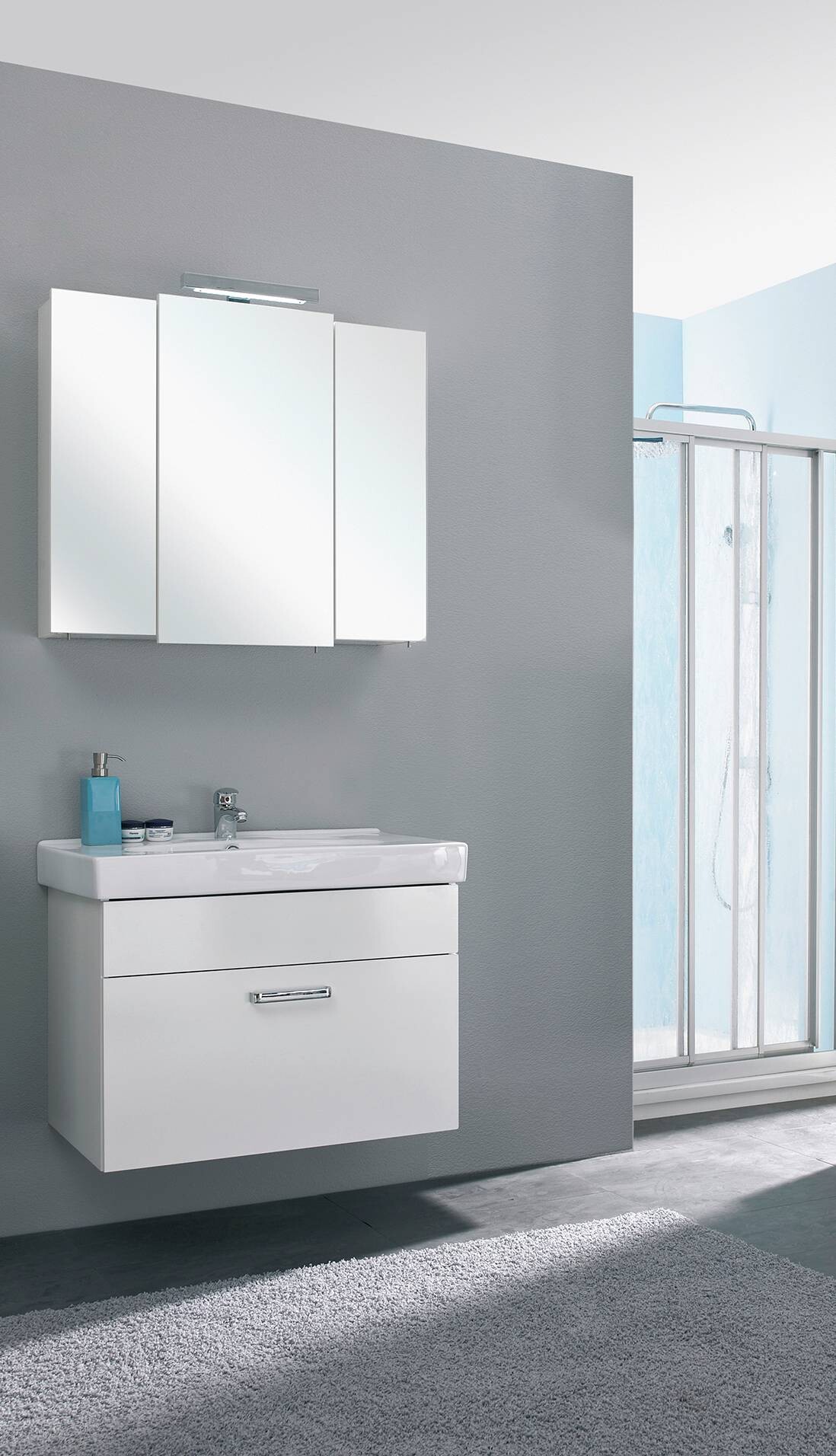 Badezimmer-Set Quickset 312 weiß glanz B/H/T: ca. 83x200x48 cm Badezimmer-Set Quickset 312 weiß glanz B/H/T: ca. 83x200x48 cm