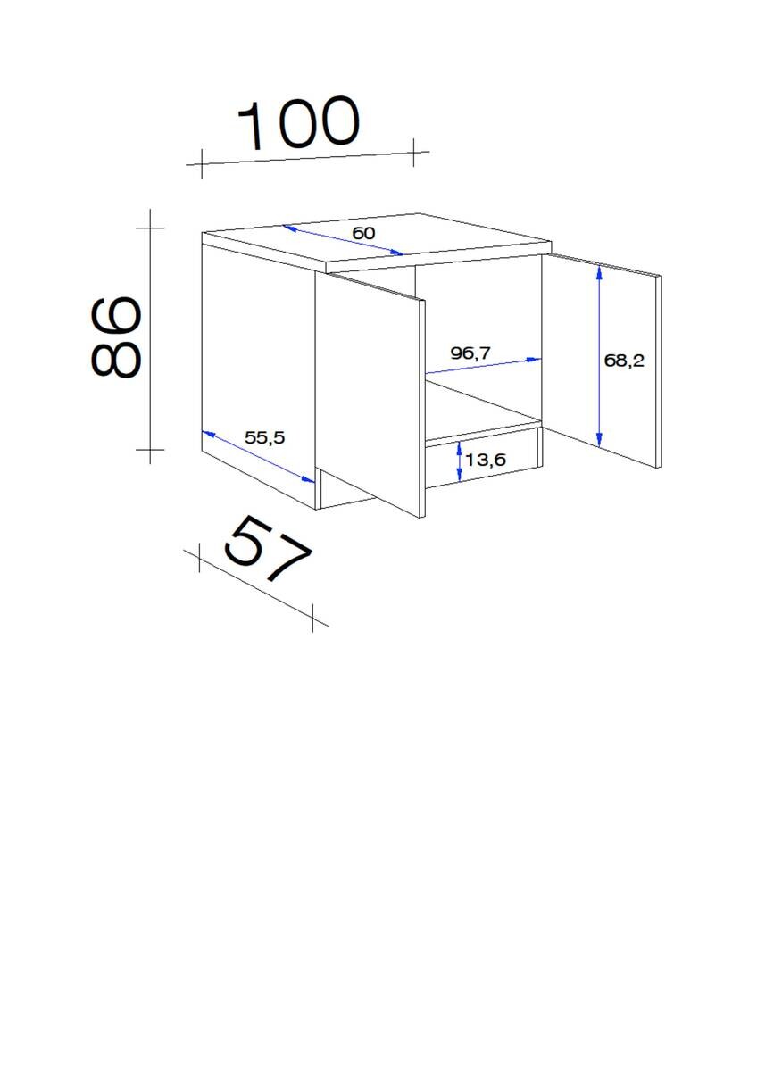 Spülenschrank Elva anthrazit B/H/T: ca. 100x86x60 cm