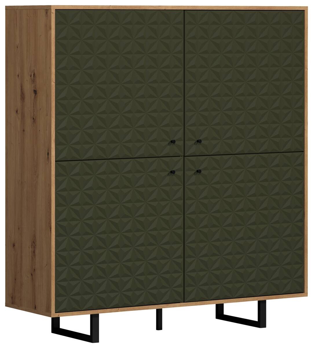 Highboard Sentra Eiche Artisan Nachbildung grün dunkel B/H/T: ca. 124x136x40 cm