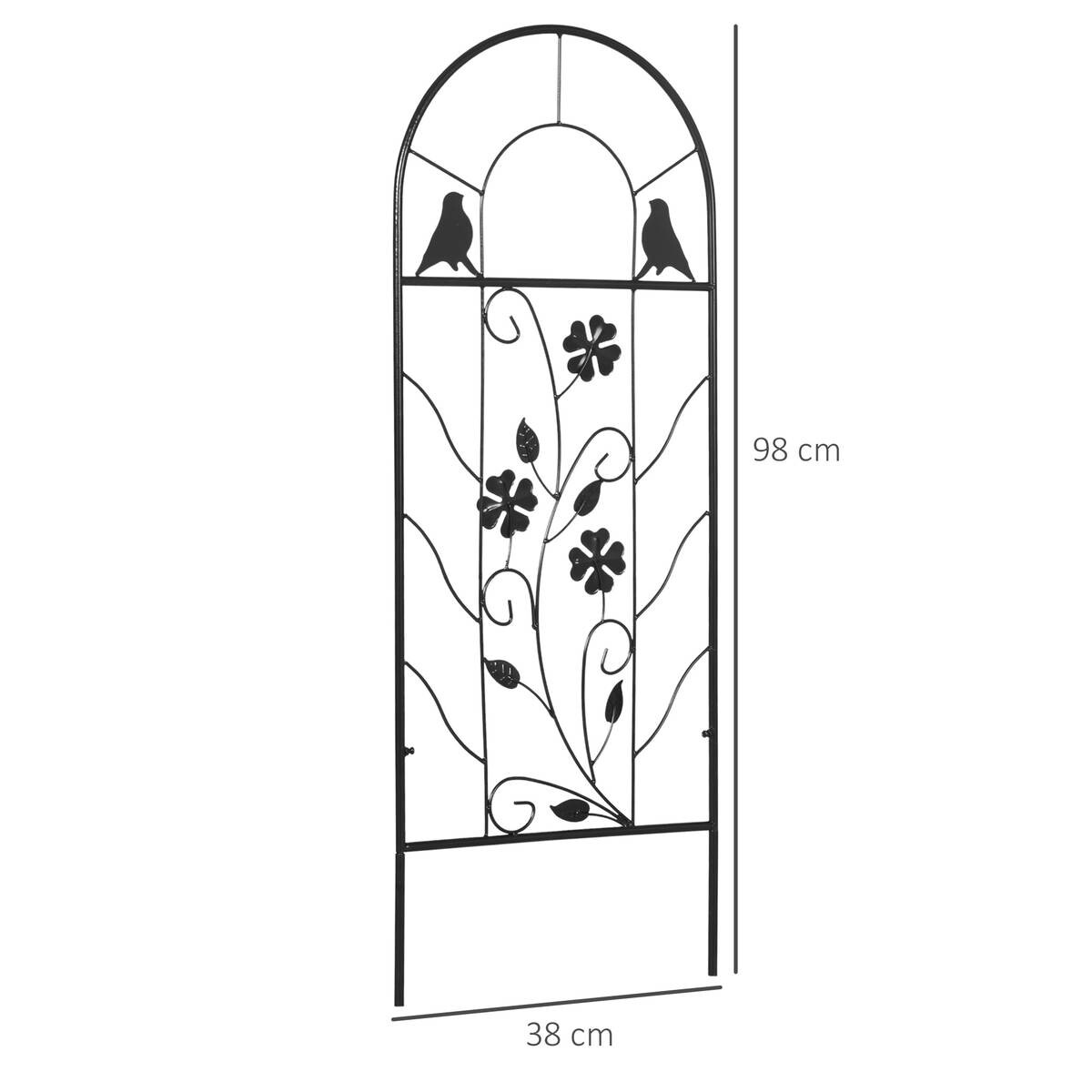 Outsunny Rankhilfe 2-teilig schwarz B/H/L: ca. 0,8x98x38 cm