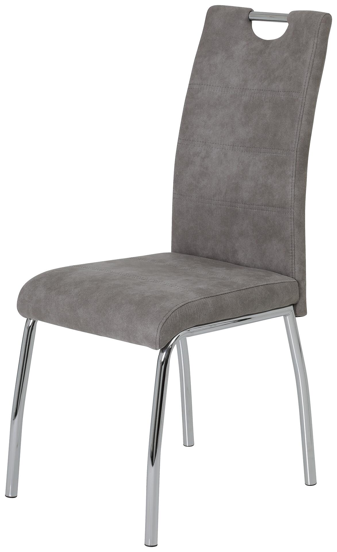 Stuhl Susi 2er Set grau Vintage Microfaser B/H/T: ca. 44x98x61 cm