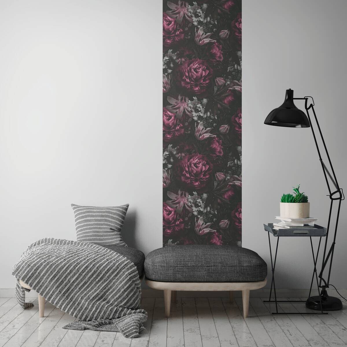 A.S.Creation Tapete schwarz lila grau B/H/D: ca. 52x250x7,5 cm