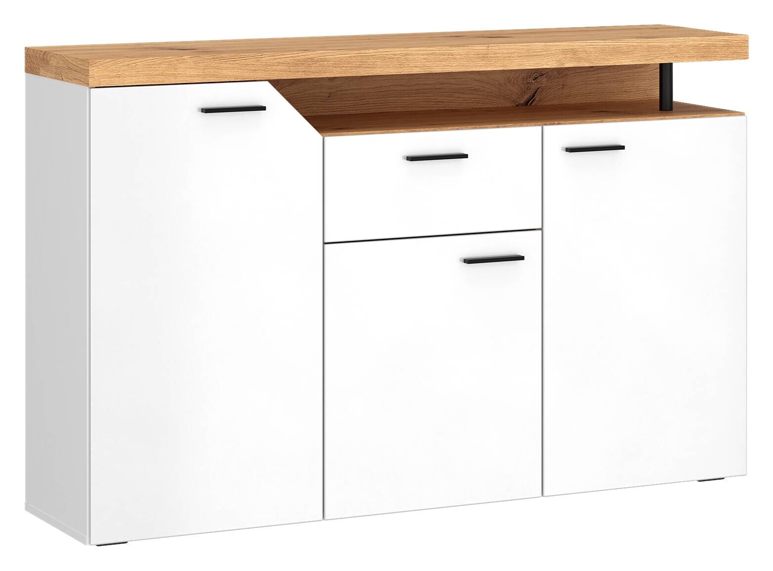 Kommode Nico weiß Eiche Artisan Nachbildung B/H/T: ca. 138x91x40 cm