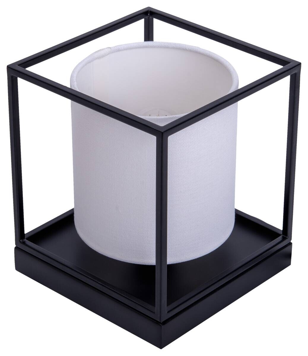 Näve Leuchten Tischleuchte 3190523 weiß Metall Textil B/H/T: ca. 15x17x15 cm E14 1 Brennstellen