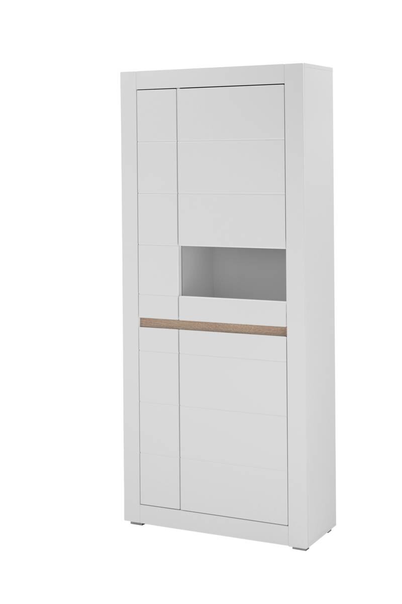 Vitrine Chester weiß matt B/H/T: ca. 85x198x35 cm Vitrine Chester weiß matt B/H/T: ca. 85x198x35 cm