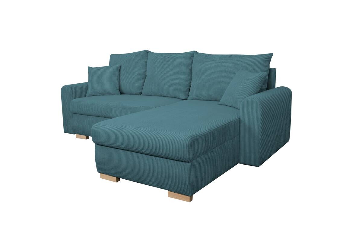 Ecksofa mit Bettfunktion und Bettkasten türkis Microfaser B/H/T: ca. 224,5x90x168 cm