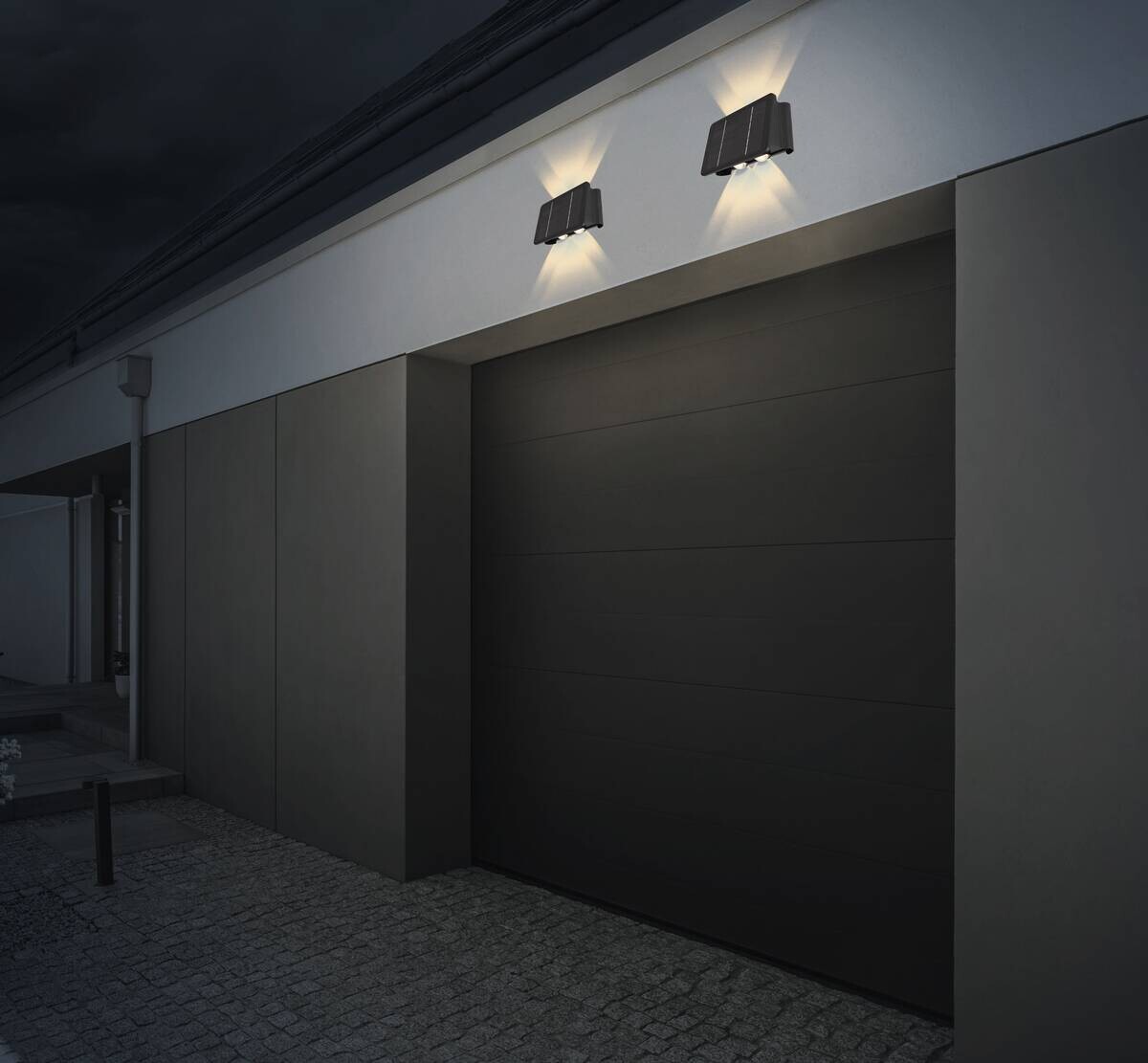 Solarleuchte klar schwarz Kunststoff H/D: ca. 10,8x15,34 cm