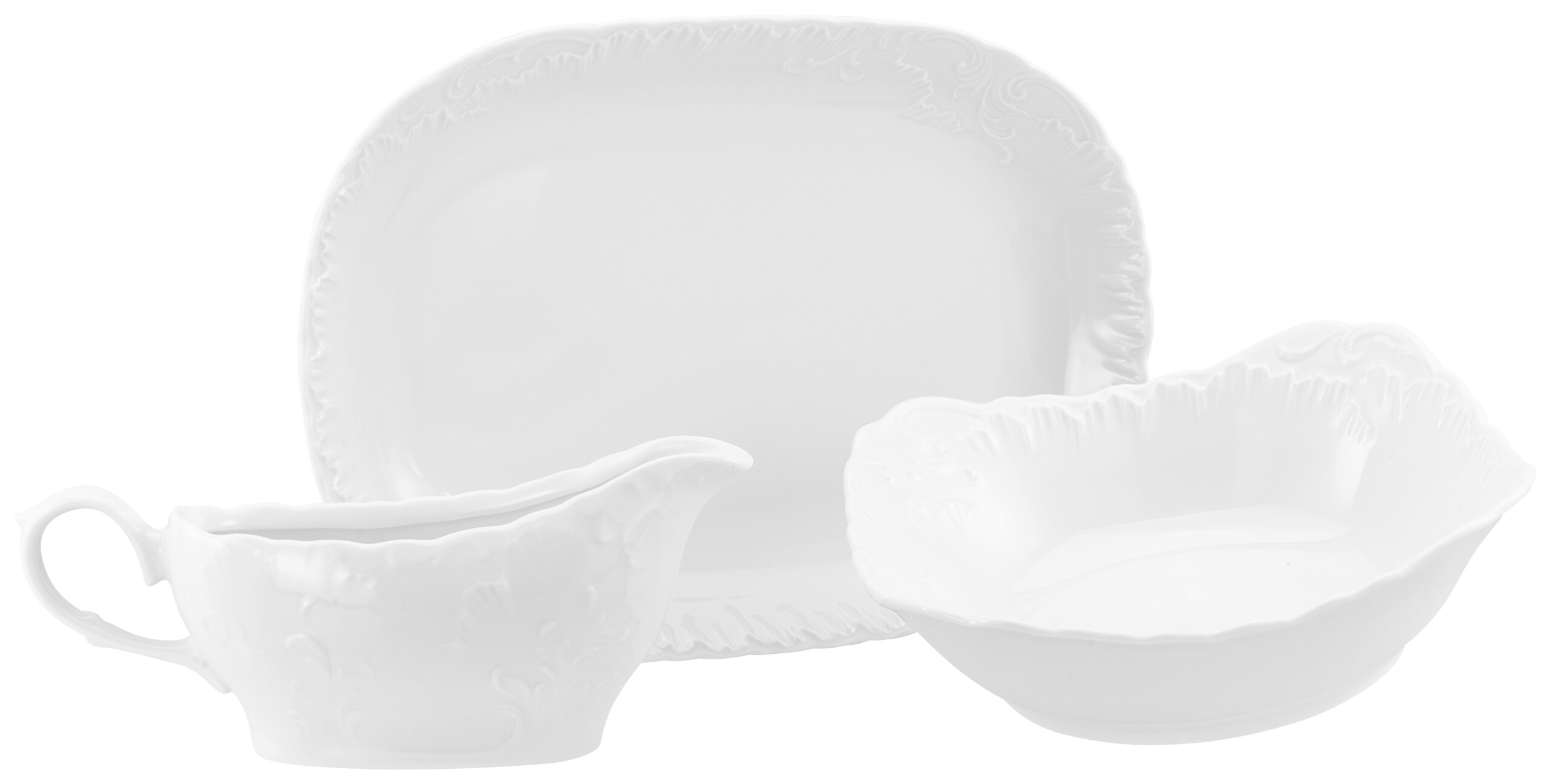 CreaTable Servierset Rokoko weiß Porzellan