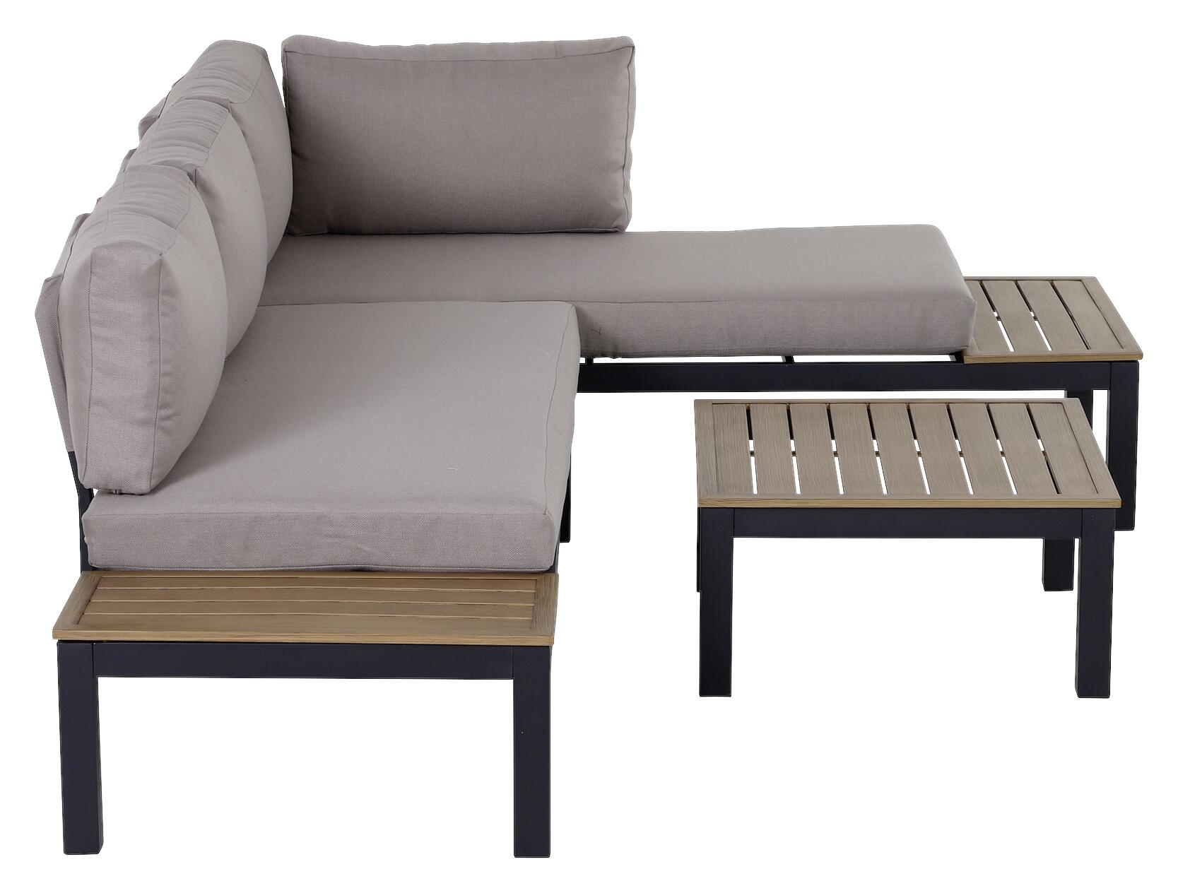 Outsunny Gartengarnitur grau Aluminium B/H/L: ca. 164x69x74 cm