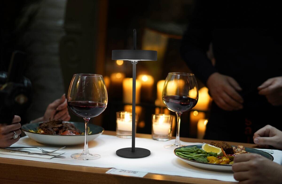 Näve Leuchten Tischleuchte 5315322 schwarz Metall Kunststoff B/H/T: ca. 12,5x35x12,5 cm 1 Brennstellen