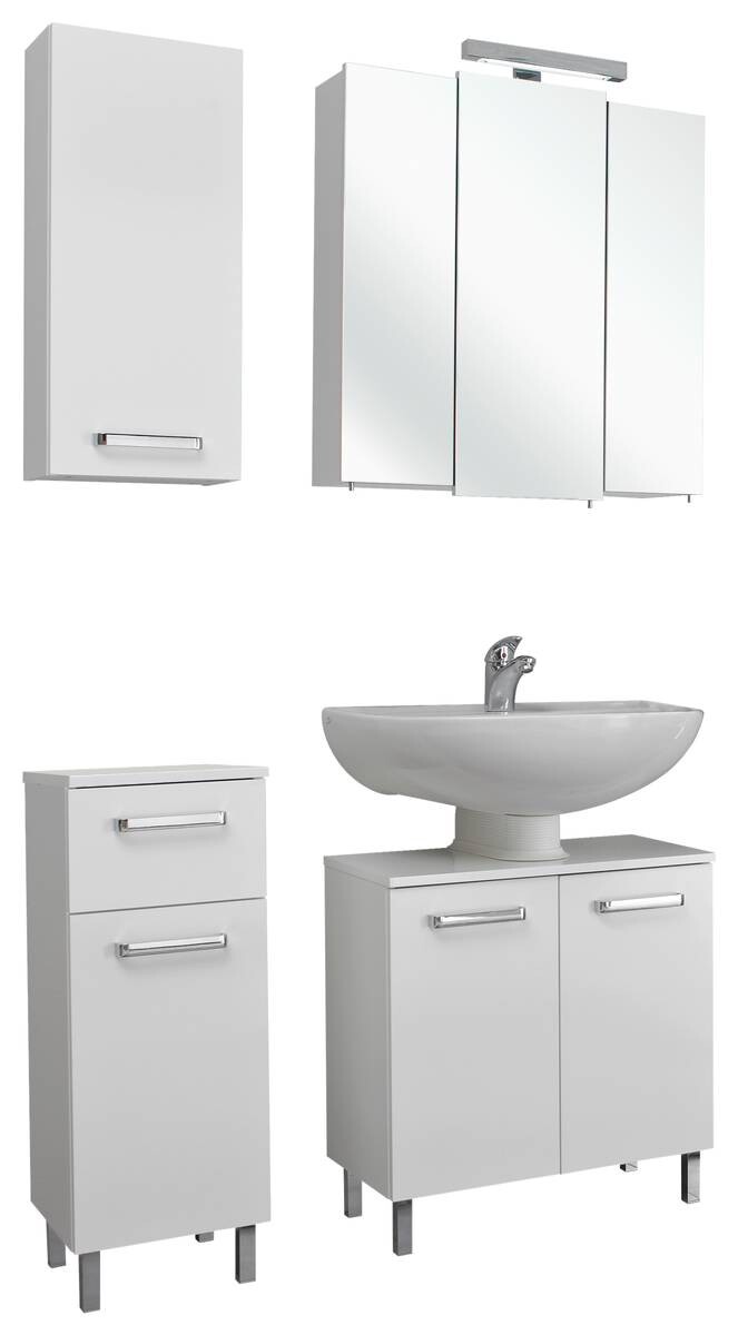 Badezimmer-Set Quickset 312 weiß glanz B/H/T: ca. 98x200x33 cm