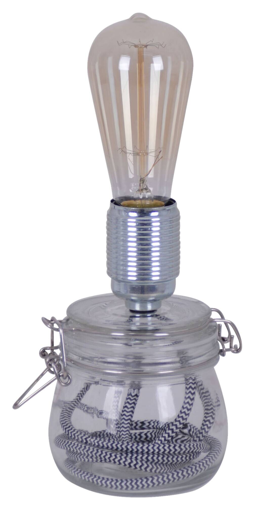 Näve Leuchten Tischleuchte 3157931 transparent Metall Glas B/H/T: ca. 11x20x11 cm E27 1 Brennstellen