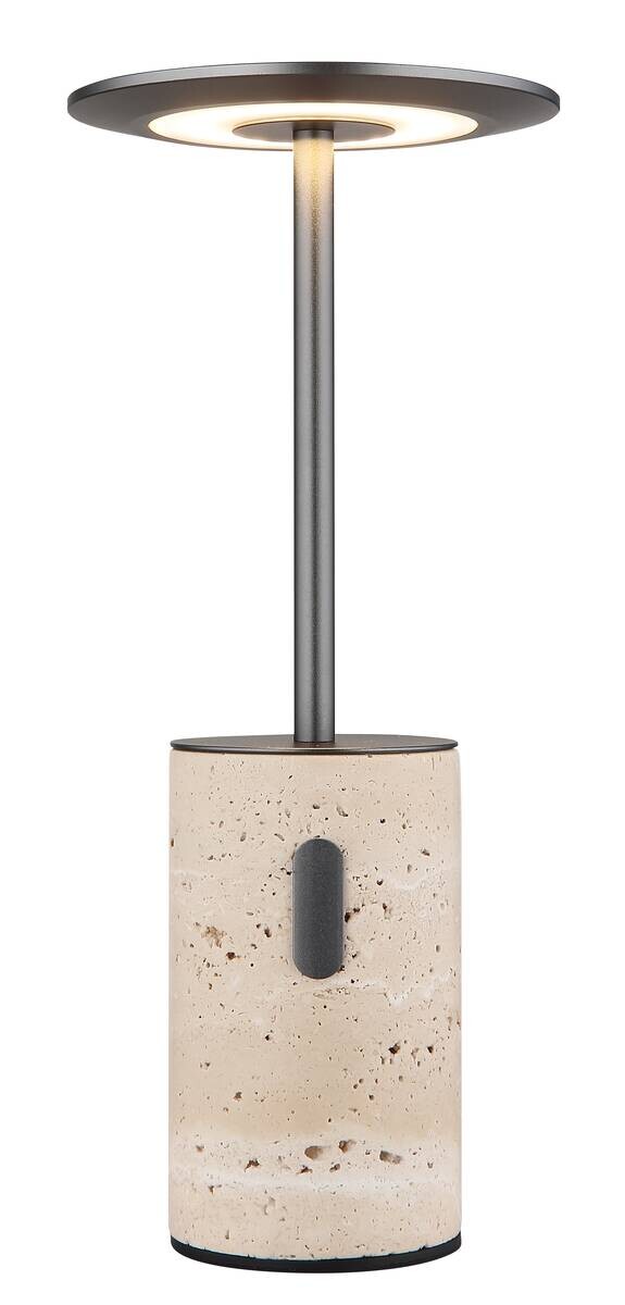 GLOBO Tischleuchte Opal Graphit grau Aluminium Stein H/D: ca. 27,6x12 cm 1 Brennstellen