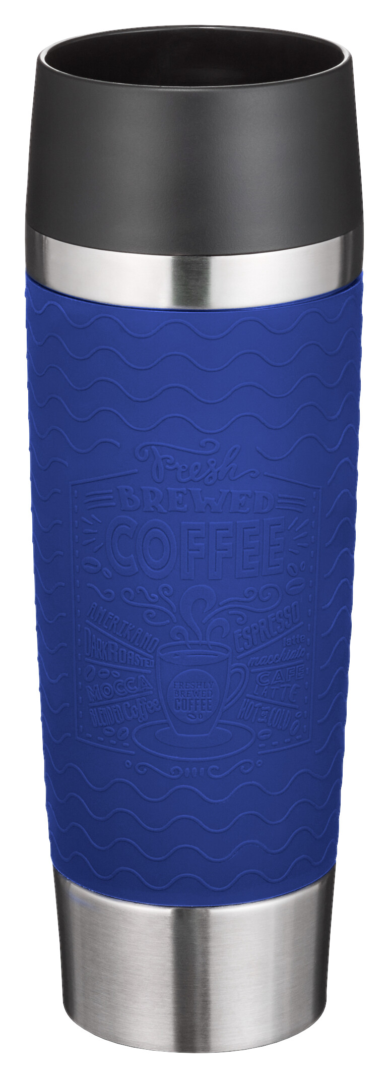 EMSA Isolierbecher blau Edelstahl B/H/L: ca. 8x24,2x8 cm