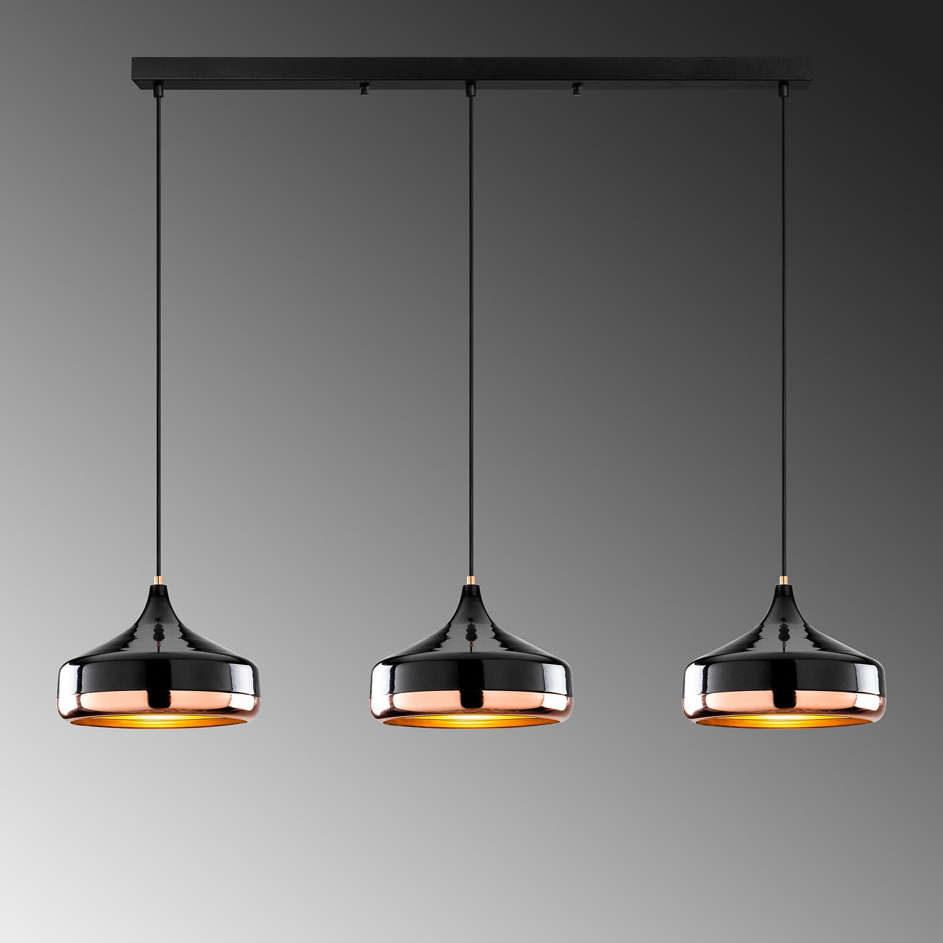 Opviq Pendelleuchte Yldo schwarz B/H/T/L: ca. 146x122x36x146 cm E27 3 Brennstellen