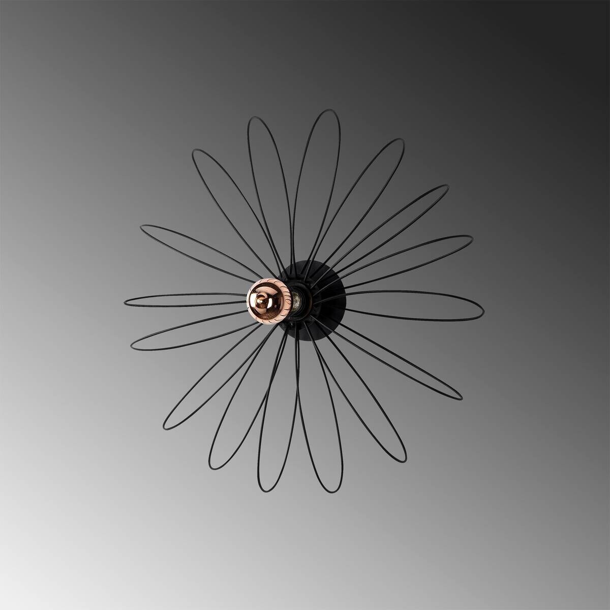 Opviq Wandleuchte schwarz Metall B/H/L: ca. 12x58x58 cm E27 1 Brennstellen