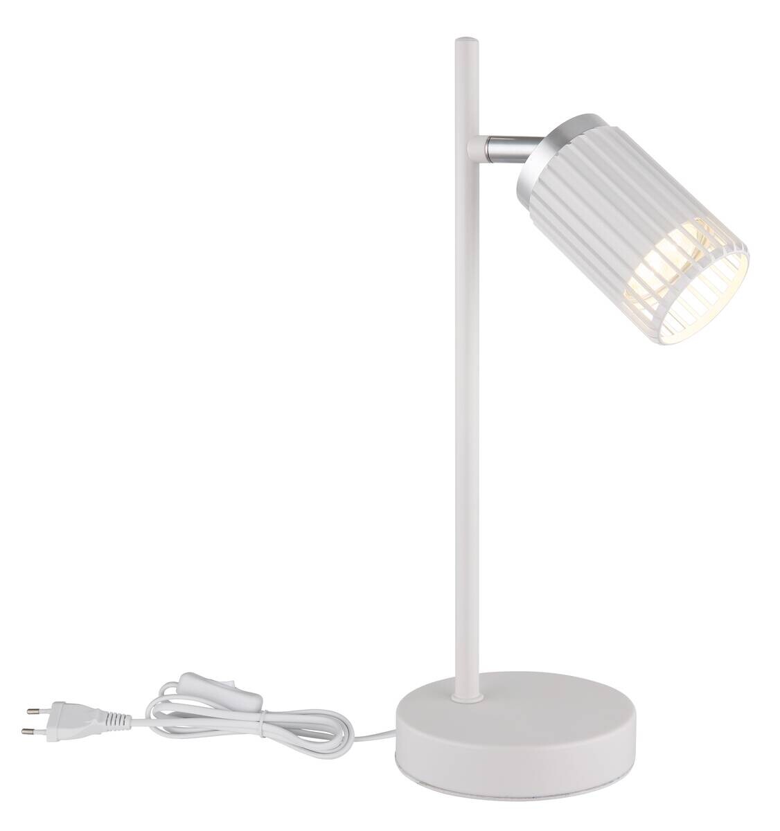 GLOBO Tischleuchte weiß Metall Aluminium B/H/T/L: ca. 12x35x16,5x16,5 cm GU10 1 Brennstellen