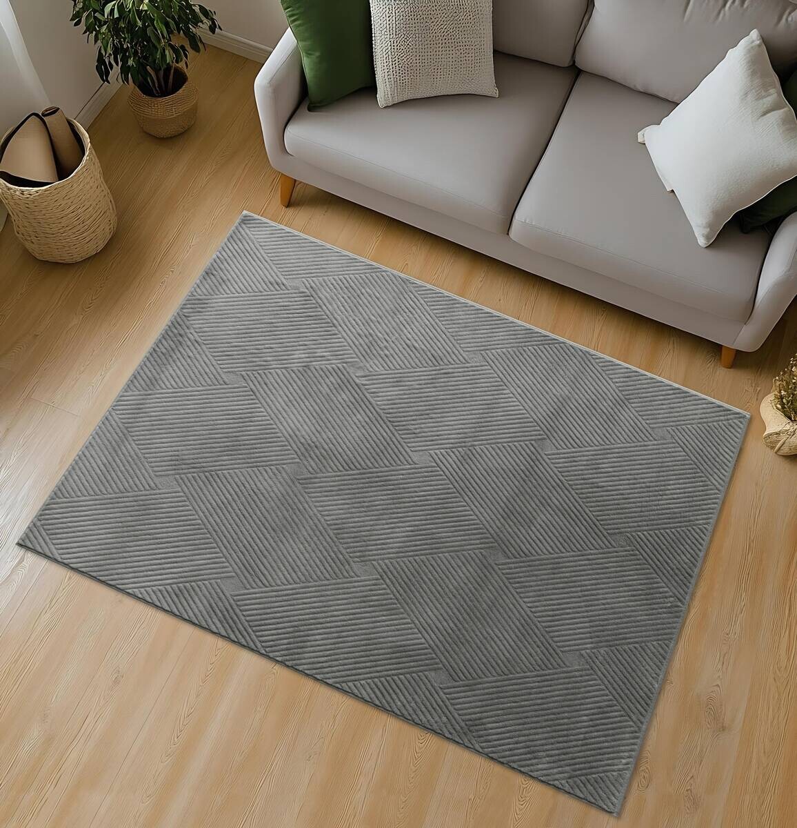 Fellimitat Monaco grau B/L: ca. 120x160 cm