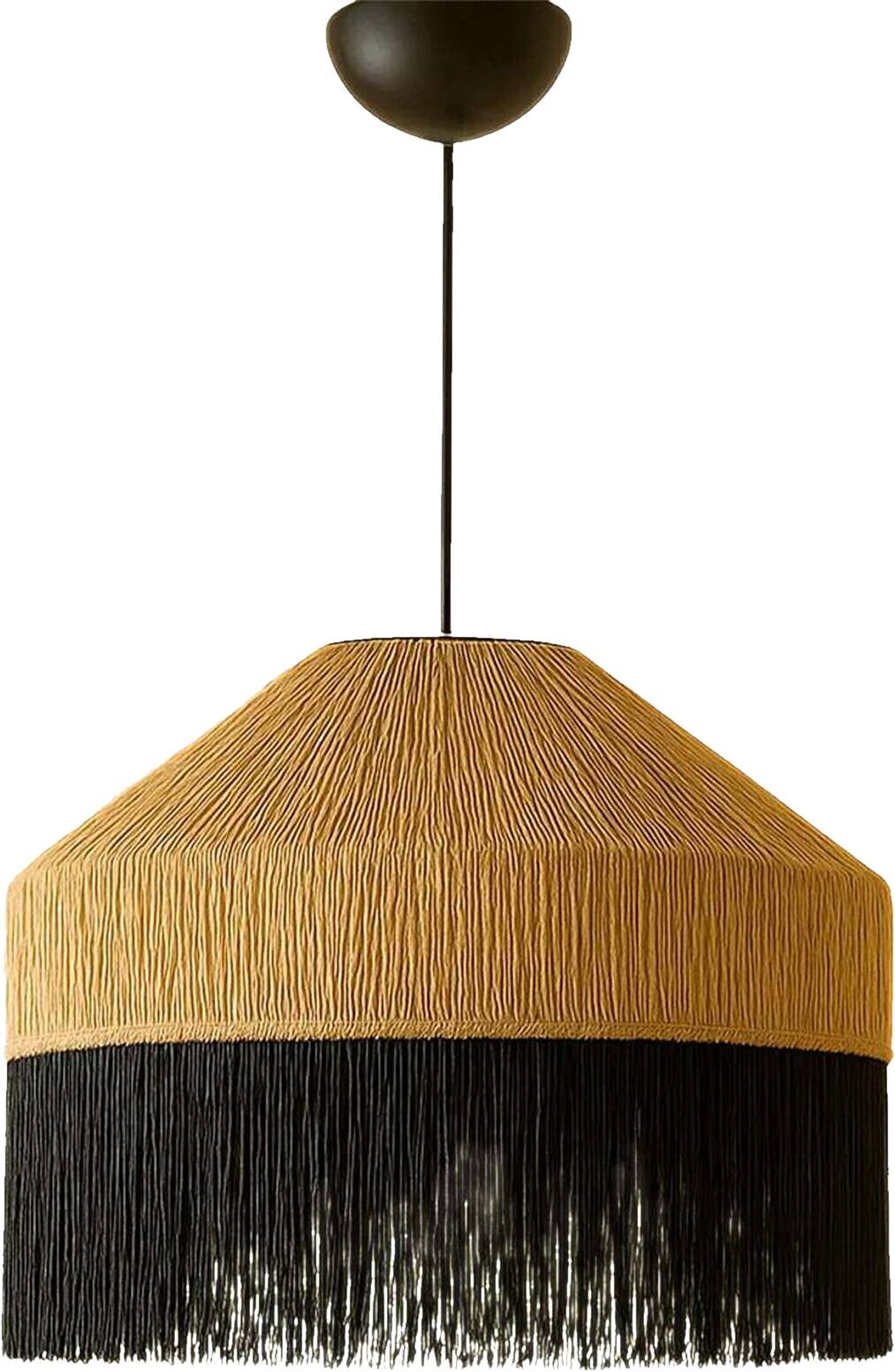 Opviq Pendelleuchte beige schwarz Kunststoff B/T/L: ca. 40x40x40 cm E27 1 Brennstellen