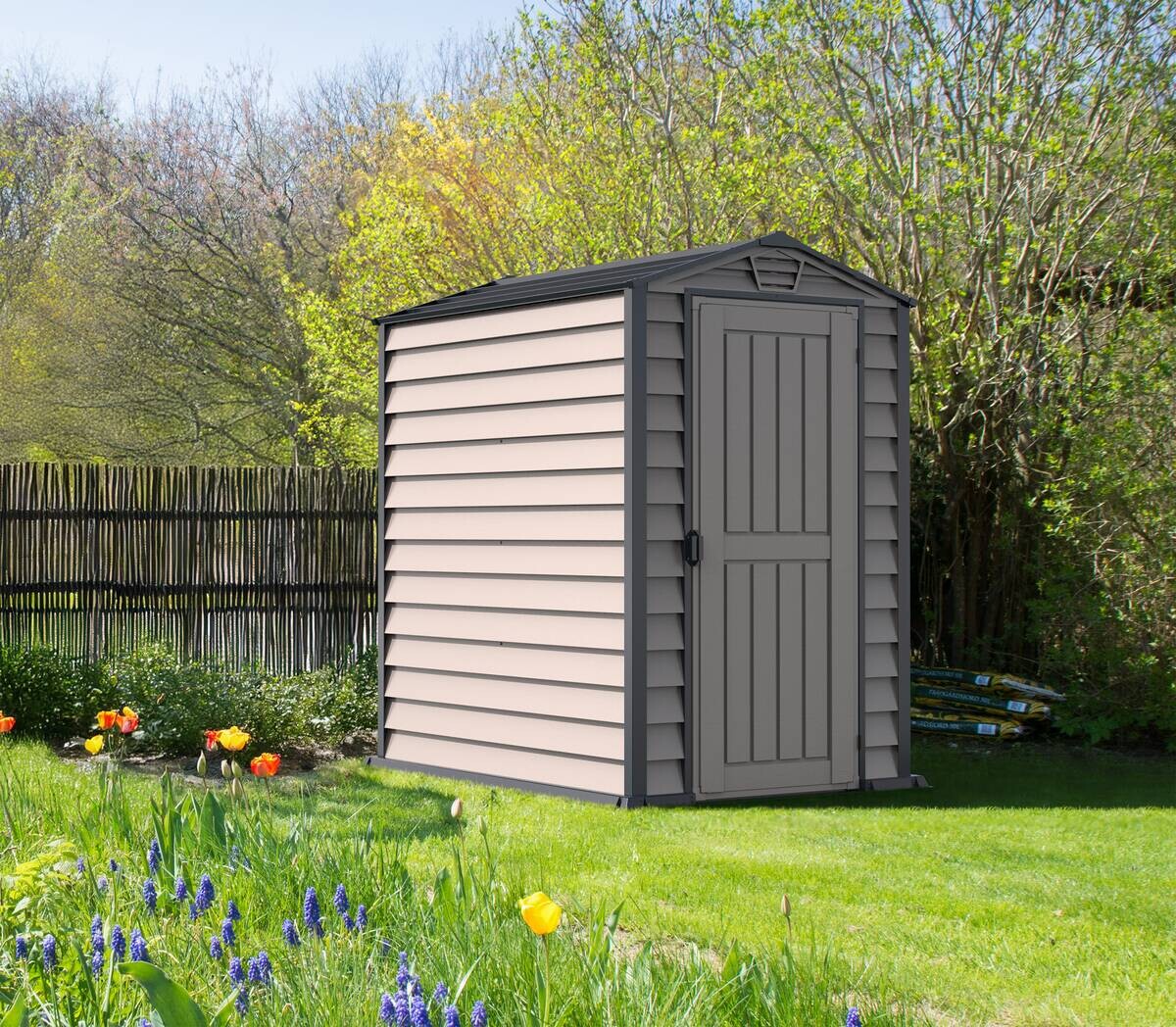 VCM Gerätehaus grau B/H/L: ca. 104x192x180 cm